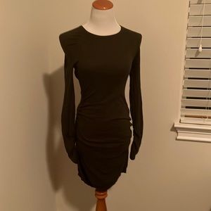 Olive green sweater dress